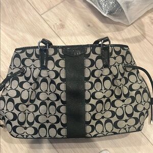 Coach Black and Gray Signature Tote Bag